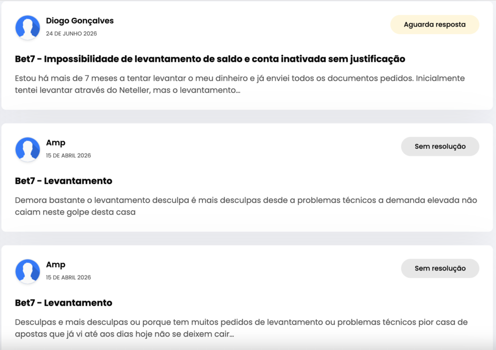 Bet7 Reclamações Portal da Queixa